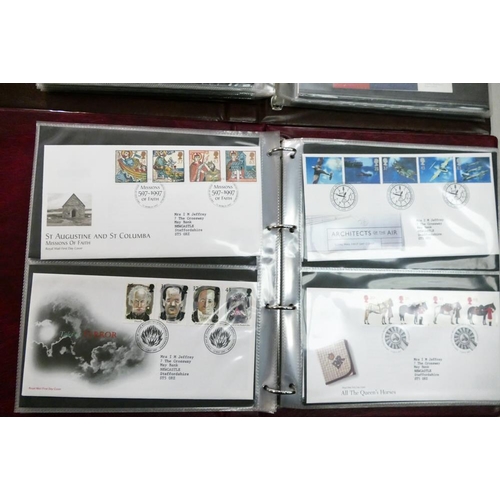 743 - 3 large trays of stamps & albums - Includes 14 albums, loose album sheets, large quantity FDC First ... 