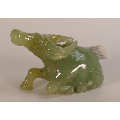 729 - Carved Jade/hardstone model of water buffalo,h.8 x L.14cm.