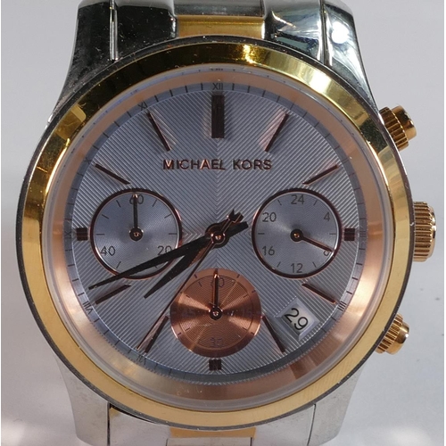 738 - Michael Kors designer chronograph style quartz wristwatch, boxed.