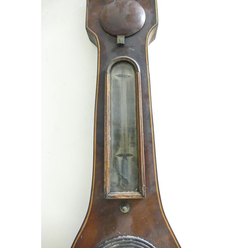 245 - P. Bianchi of Lane End. A George III Inlaid Barometer and Thermometer. Approx. height: 98cm