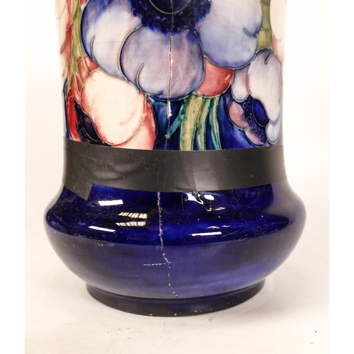 320 - Damaged Moorcroft Anemone Patterned Lamp Base ( broken in half )