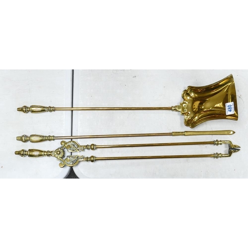 480 - Heavy Brass Fireside Set (3)