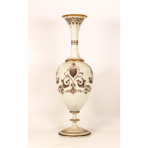 537 - Victorian Hand painted Glass Vase, height 39cm