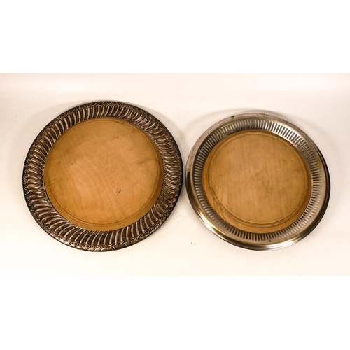 545 - Two Silver Plated Vintage Bread Plates, diameter of largest 27.5cm