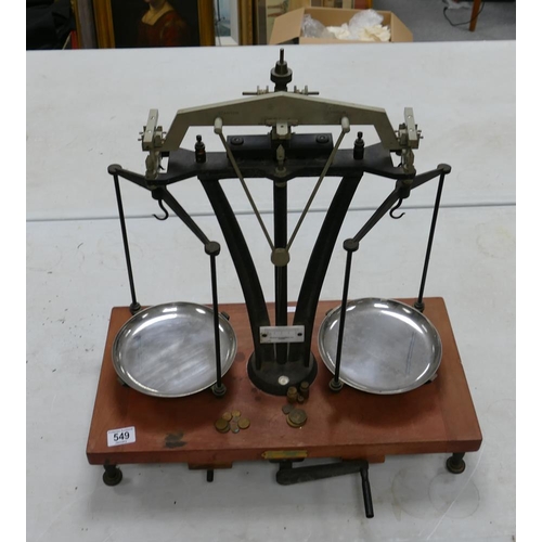 549 - Very Large Stanton Industries Made Set of Gold Scales, buyer advised remove from Wedgwood Barlaston ... 