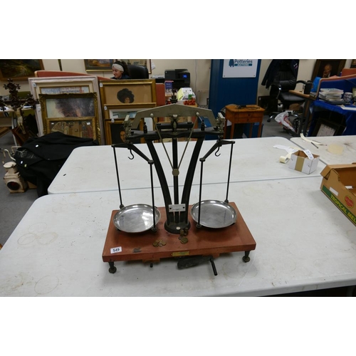 549 - Very Large Stanton Industries Made Set of Gold Scales, buyer advised remove from Wedgwood Barlaston ... 