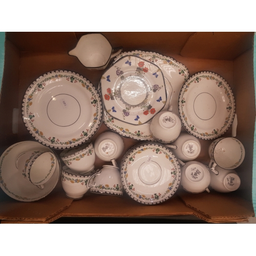 528 - Tray containing Art Deco Hand Painted Tea Ware etc (1 tray).