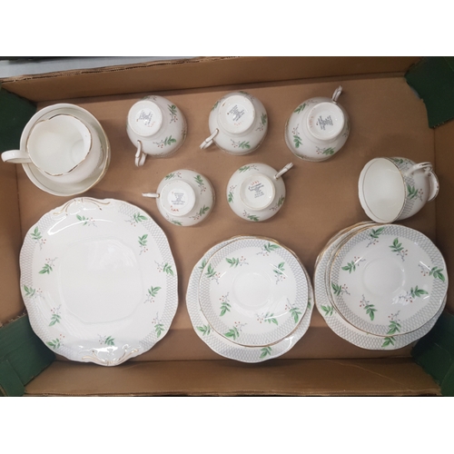 456 - Salisbury fine bone china tea set consisting of 6 cups, 6 saucers, 8 side plates, cake plate, milk a... 