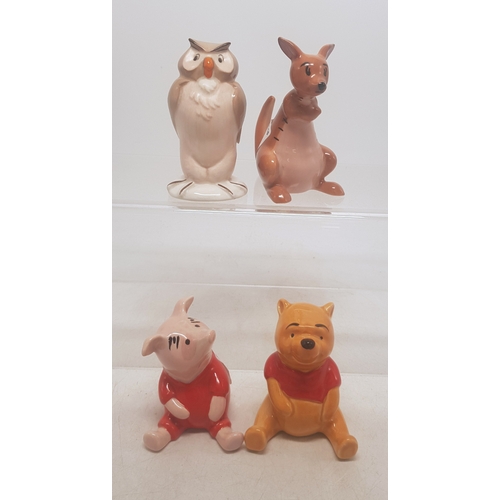 259 - Beswick Winnie the Pooh Figures to Include Winnie the Pooh, Owl, Kanga, Piglet (leg a/f) (4)