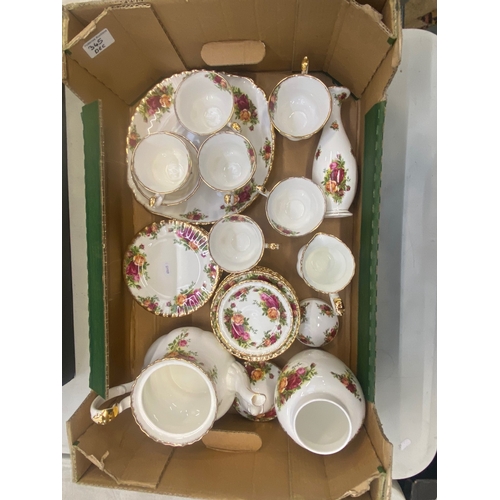 345 - Royal Albert Old Country Roses pattern 22 piece Tea set complete together with Old Country Roses pat... 