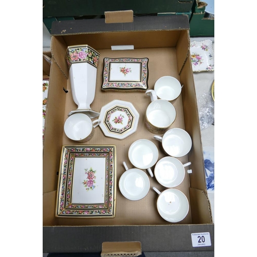 20 - A collection of Wedgwood Clio Patterned items including vase, mugs, cups, leaded box, Rectangular Di... 