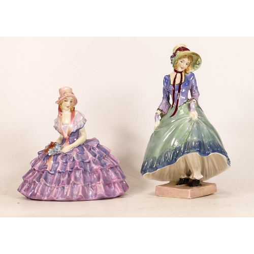 25 - Early Royal Doulton lady figures Pantalettes HN1362, hairline to base together with Chloe HN1479 (2)