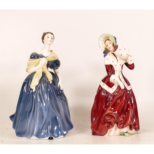 27 - Royal Doulton lady figures Christmas Morn HN1992 and Adrienne HN1963 (3)