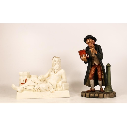 28 - Royal Doulton Character figures Old Father Thames HN2993 and a resin figure Fagin (2)