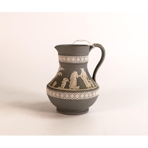 4 - Wedgwood White on Grey Jug, height 12cm