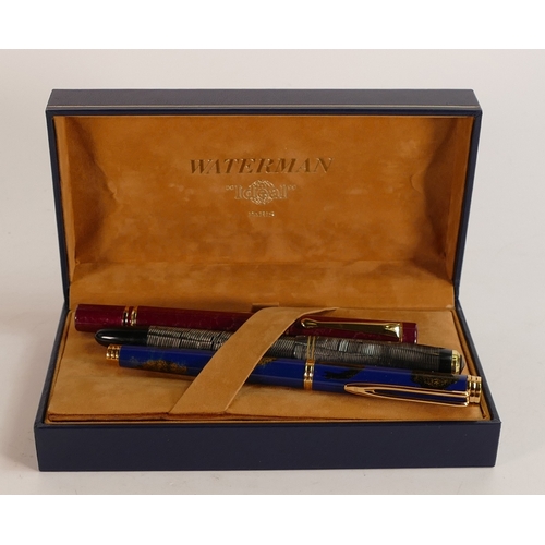 696 - Watermans lacquer fountain pen with 18ct gold nib, complete with original box and paperwork, modern.... 