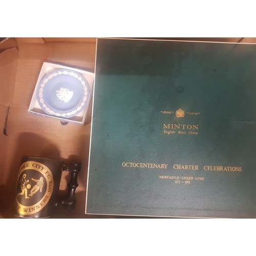 453 - Three Ceramic Items to include Minton Octenary Charter Celebration Bowl in Fitted Box, Portmerion St... 