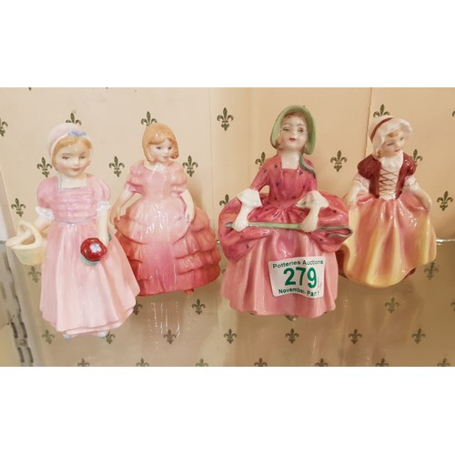 279 - Royal Doulton Lady Figures to include Bo Peep Hn1811, Dinky Doo Hn2120, Rose Hn1368 & similar(4)