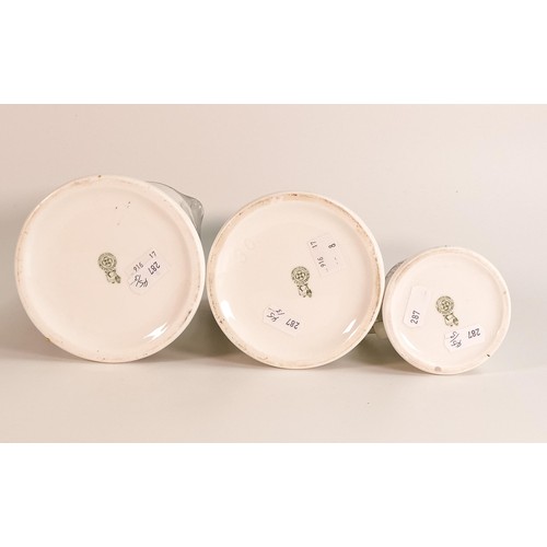 20 - Royal Doulton Hunting Theme Series ware graduated set of three jugs, tallest 15.5cm (3)