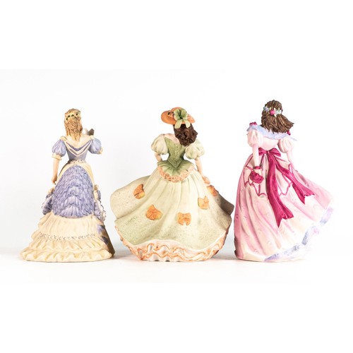 89 - Coalport Age of Elegance boxed figures Summer Breeze, Mid Summer Stroll & Cheyne Walk (Cheyne Walk d... 