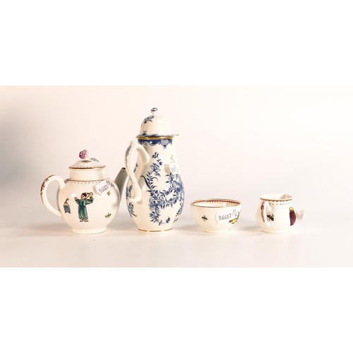 96 - Royal Worcester miniature tea ware including a blue and white coffee pot and a Tea for One set, comp... 