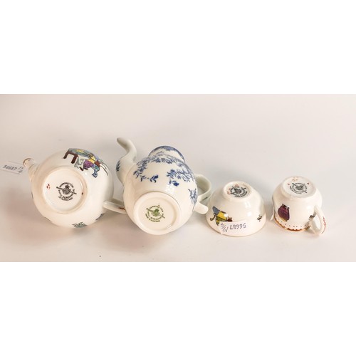 96 - Royal Worcester miniature tea ware including a blue and white coffee pot and a Tea for One set, comp... 