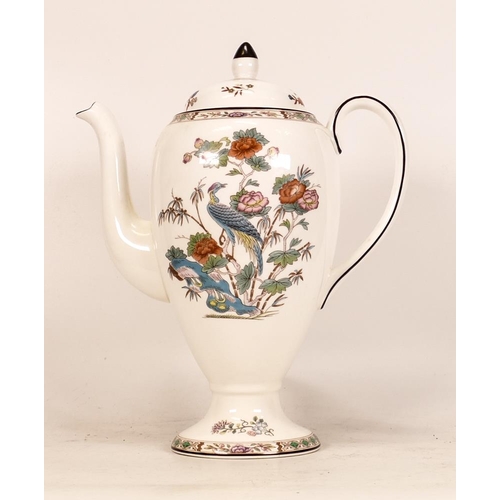 160 - Wedgwood Kutani Crane Pattered Coffee Pot, height 26cm