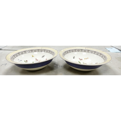 288 - Two Wedgwood Sarah's Garden Large Bowls. (Seconds) Diameter: 43cm