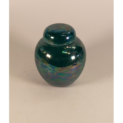 207 - Lise B. Moorcroft ginger jar with green lustre decoration, 1990's,  height 16.5cm