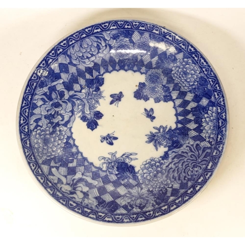 37 - 19th Century Japanese Blue & White Charger, diameter 31cm