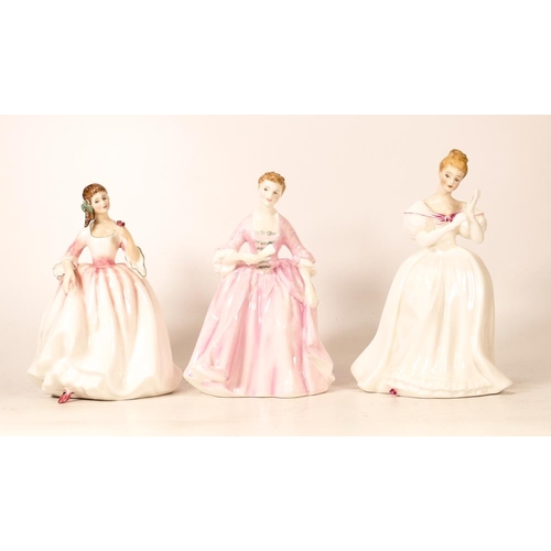 44 - Royal Doulton Lady Figures to include Denise Hn2477, Tender Moments Hn3303 & A Hostess of Williamsbu... 