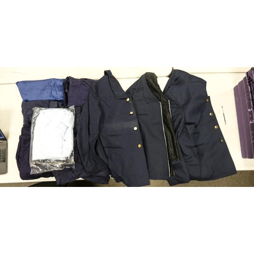 534D - A Collection of British Rail Uniform to include Jackets, Shirts Trousers etc. (1 Tray)