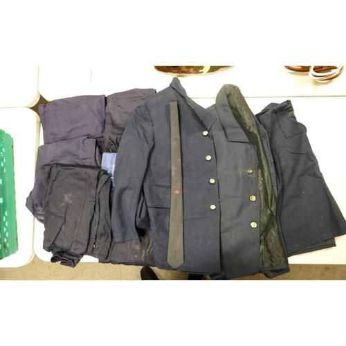 534E - A Collection of British Rail Uniform to include Jackets, Coats and Trousers. (1 Tray)