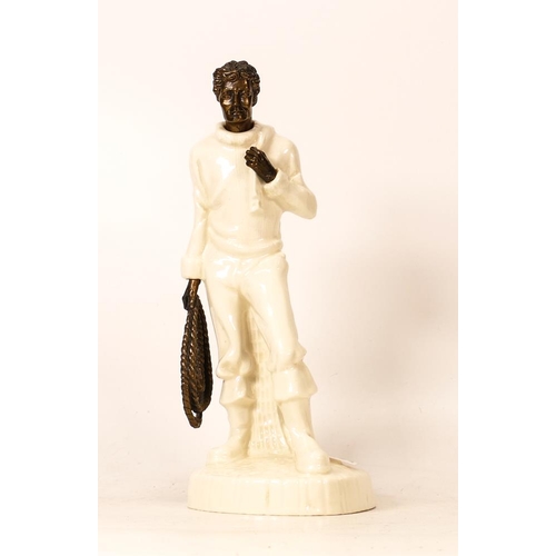 56 - Minton Blush & Bronze Figure Fisherman