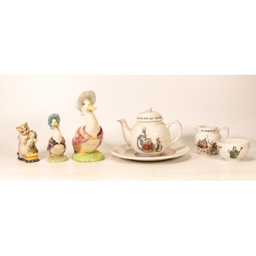 70 - Royal Albert Beatrix Potter Figures Jemima Puddleduck, Beswick Bp3 Jemima Puddleduck & Tabatha Twitc... 