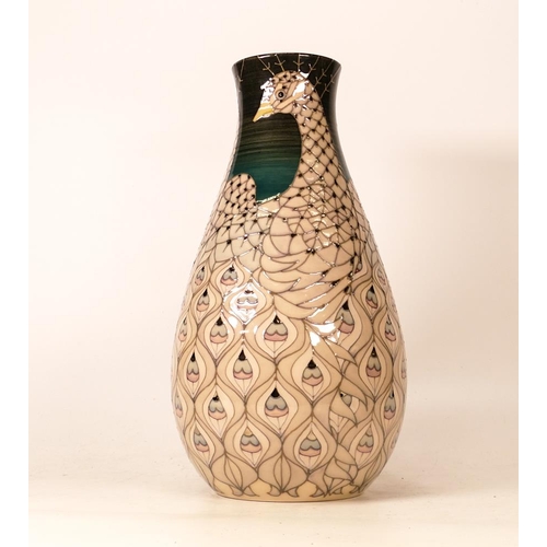 74 - Dennis China Peacock Decorated Limited Edition Vase, dated 2008, height 29cm