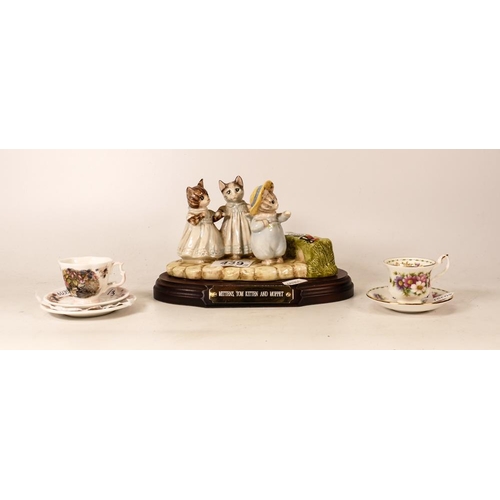 439 - A Beswick Beatrix Potter Tableau Figure 'Mittens, Tom Kitten and Moppett together with miniature Cup... 