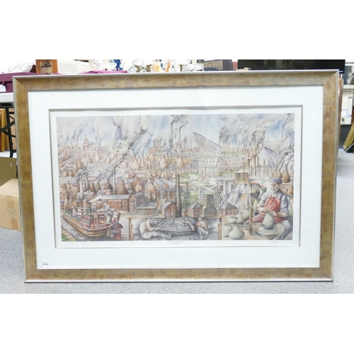 544A - Phillip Gibson, Signed Limited Edition Print 'Burslem and Cobridge'a for Cobridge Stoneware depictin... 