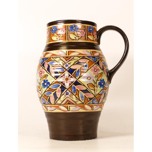 349 - Crown Devon Floral Decorated Jug, height 22cm