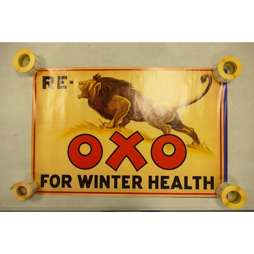 435 - A rolled collection of un framed OXO theme advertising prints