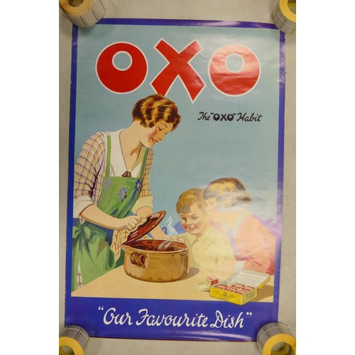 435 - A rolled collection of un framed OXO theme advertising prints