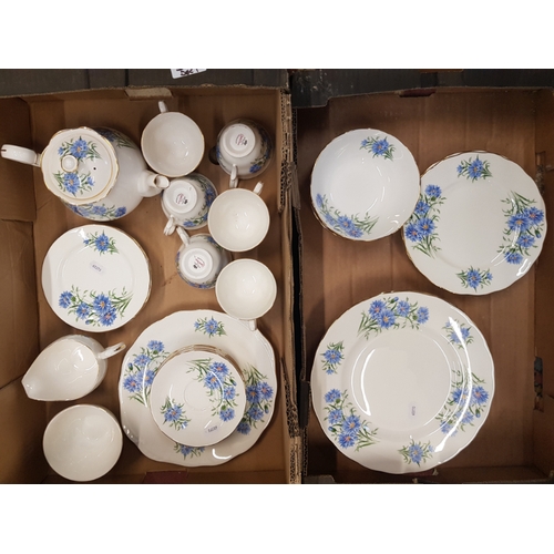 327 - A collection of Queen Anne floral dinner and tea ware to include 6 dinner plates, 6 salad plates, 6 ... 