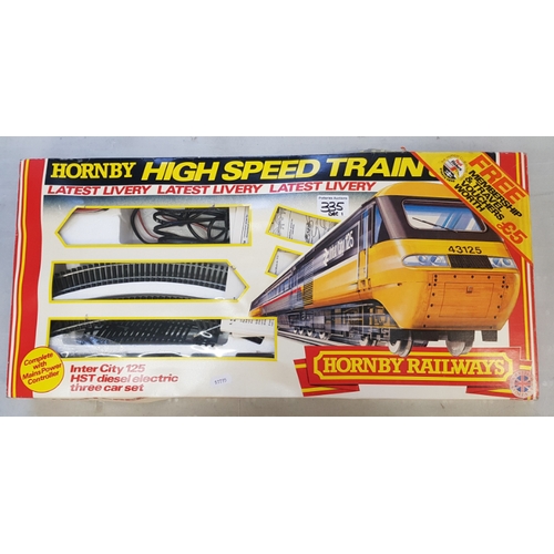 335 - Hornby High Speed Train Set Inter City 125, HST Diesel Electric 3 car set in original box, private v... 