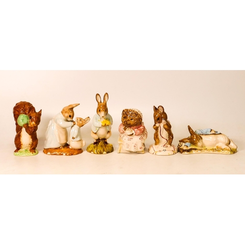 82 - Boxed Royal Albert Beatrix Potter figures to include Peter with Daffodils, Mrs Rabbit & Peter, Squir... 