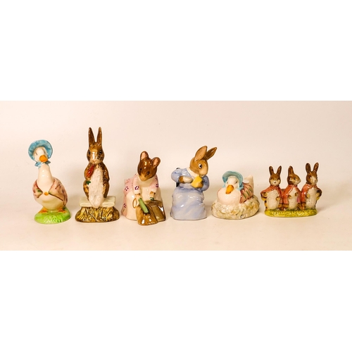 92 - Beswick Bp4 Beatrix Potter figures to include Fierce Bad Rabbit, Hunca Munca Sweeping, Jemima Puddle... 