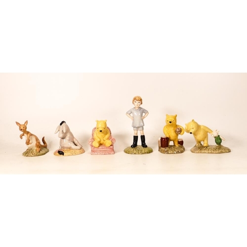 93 - Royal Doulton Winnie The Pooh figures to include Christopher Robin Wp9, Kanga & Roo Wp8, Eeyore's Ta... 