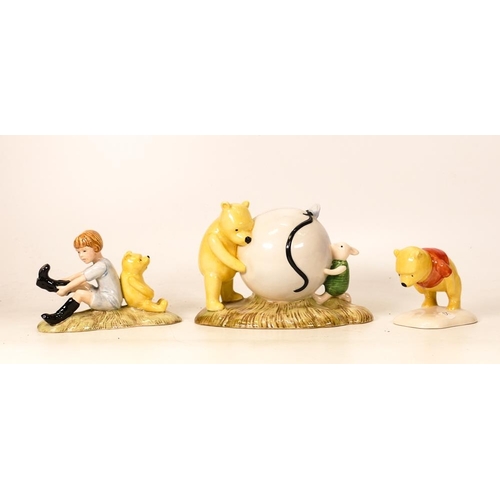 95 - Royal Doulton Winnie The Pooh figures to include  Pooh's Blue Balloon Wp16, Christopher Robin & Pooh... 