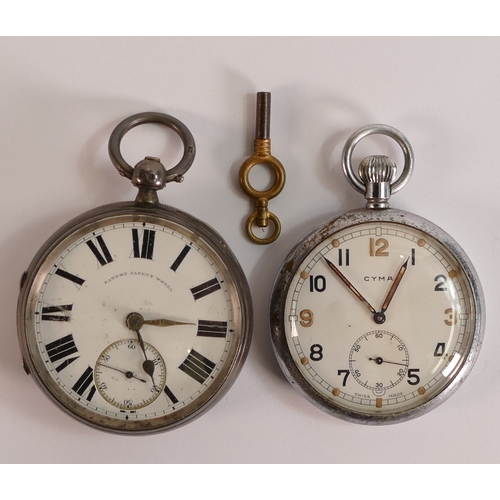 663 - Victorian large hallmarked silver cased gents English lever pocket watch & key by CB Edwards Bulwell... 