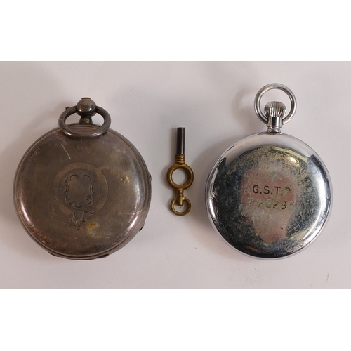 663 - Victorian large hallmarked silver cased gents English lever pocket watch & key by CB Edwards Bulwell... 