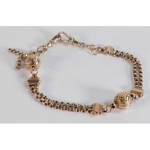 683 - Quality 9ct Victorian gold ladies bracelet, 10.6g.